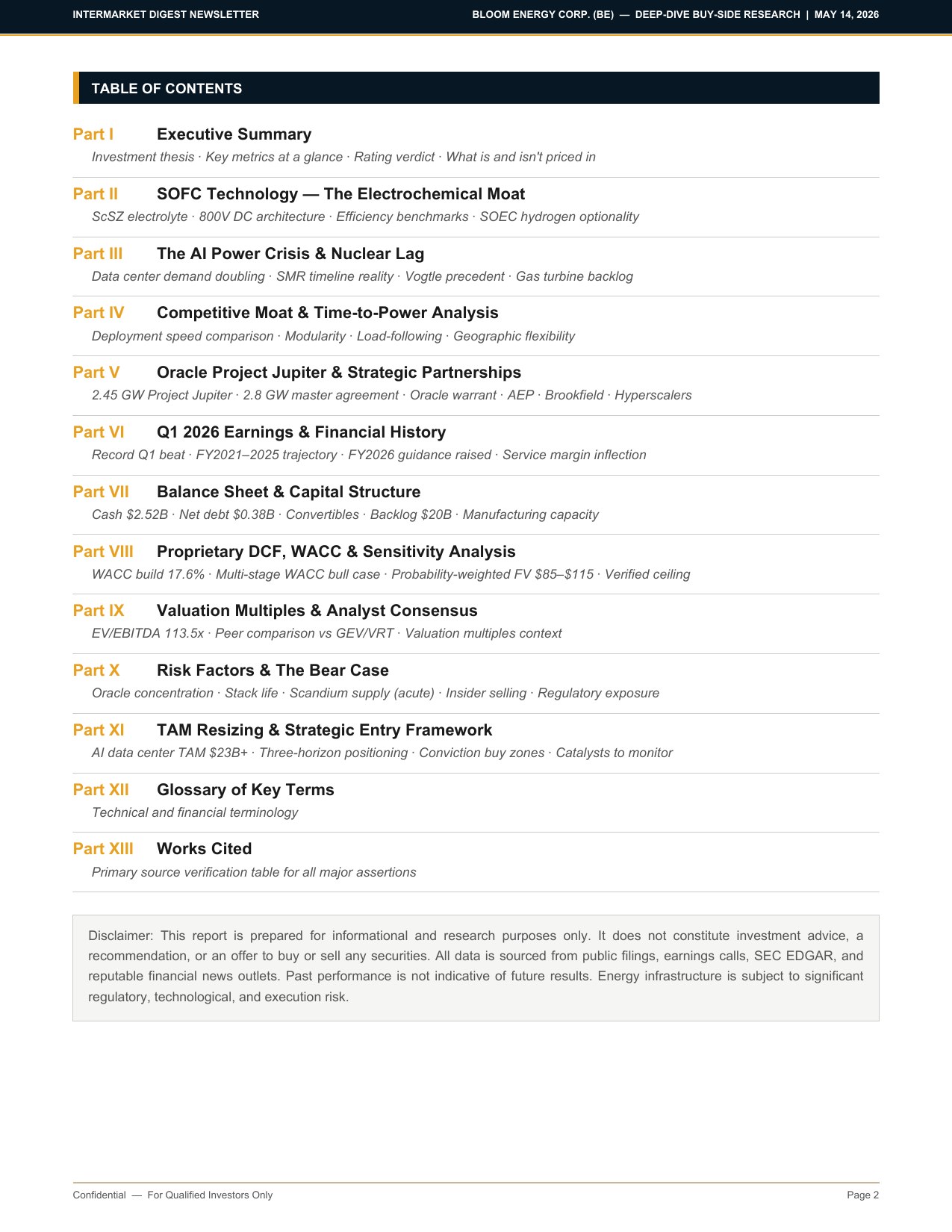 Page 2 — Table of Contents