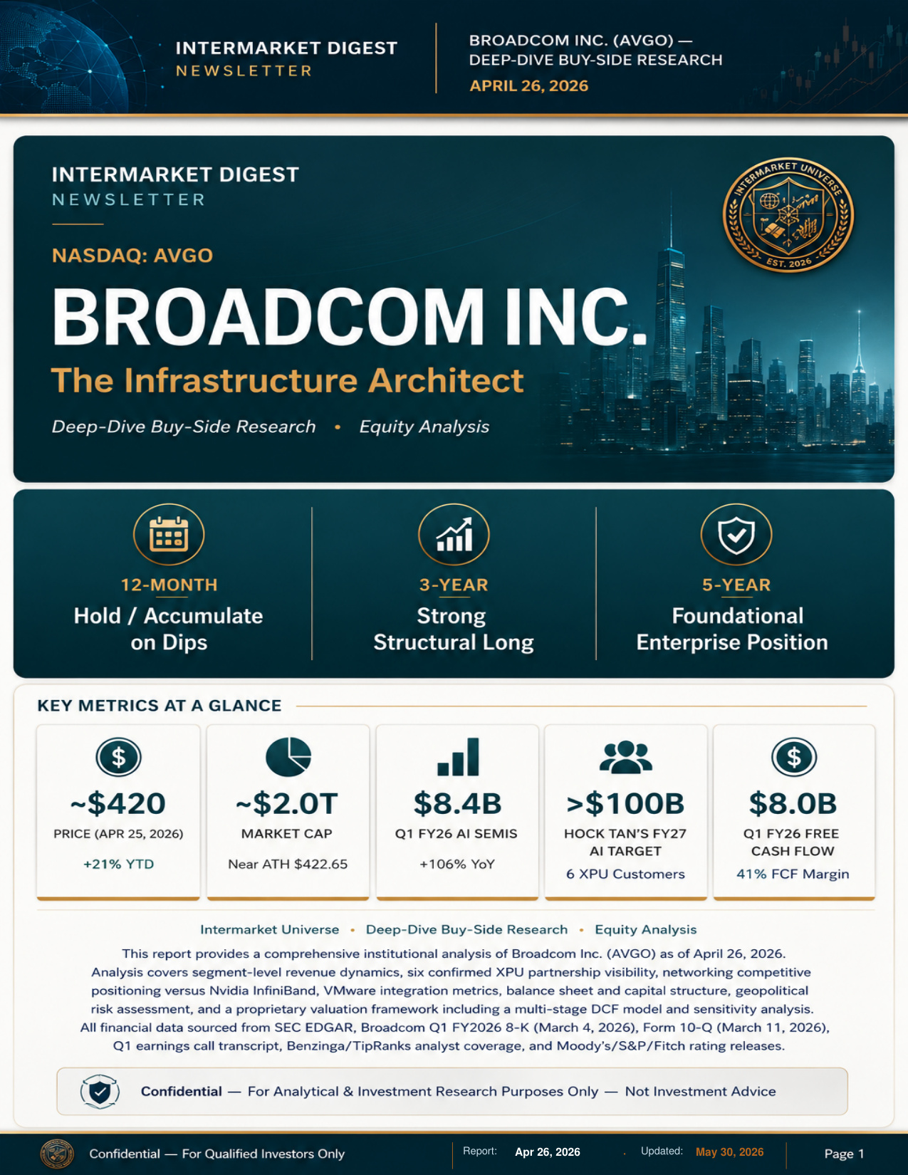 Broadcom Pre-Earnings Update Page 1