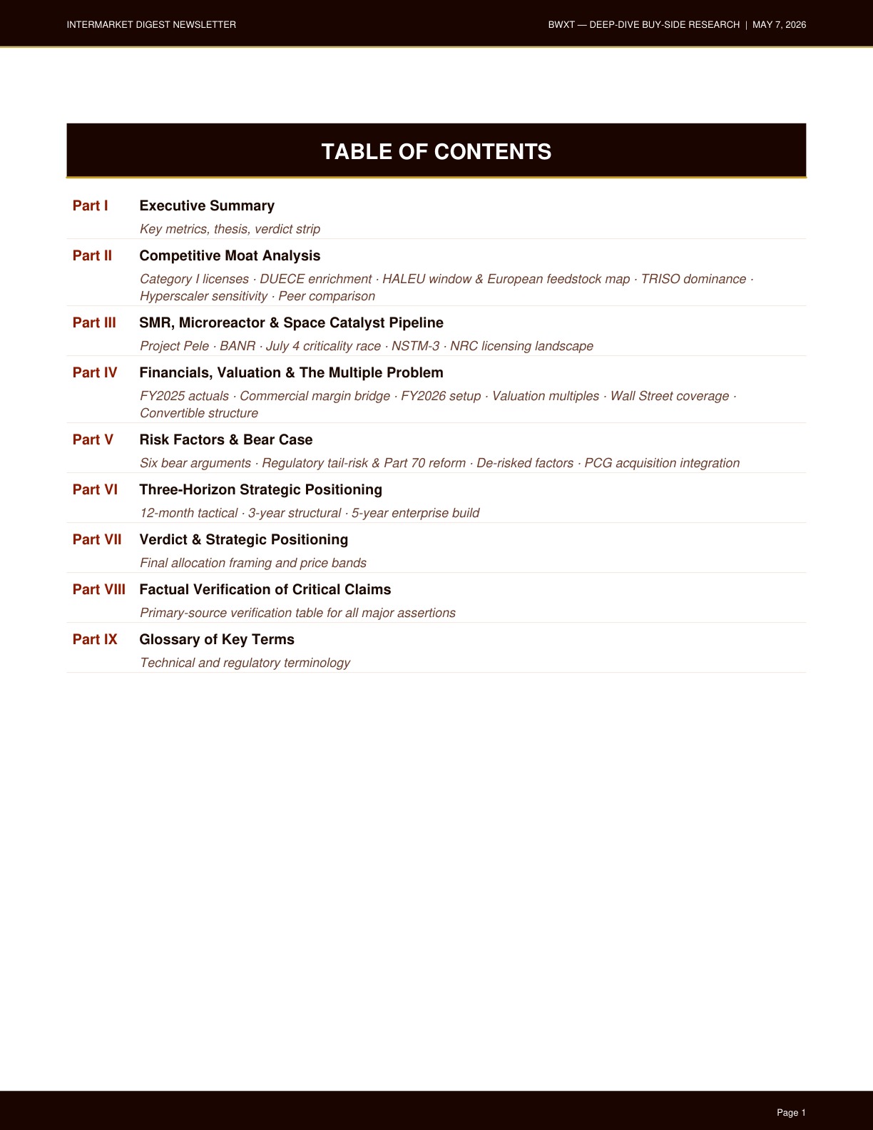 Page 2 — Table of Contents